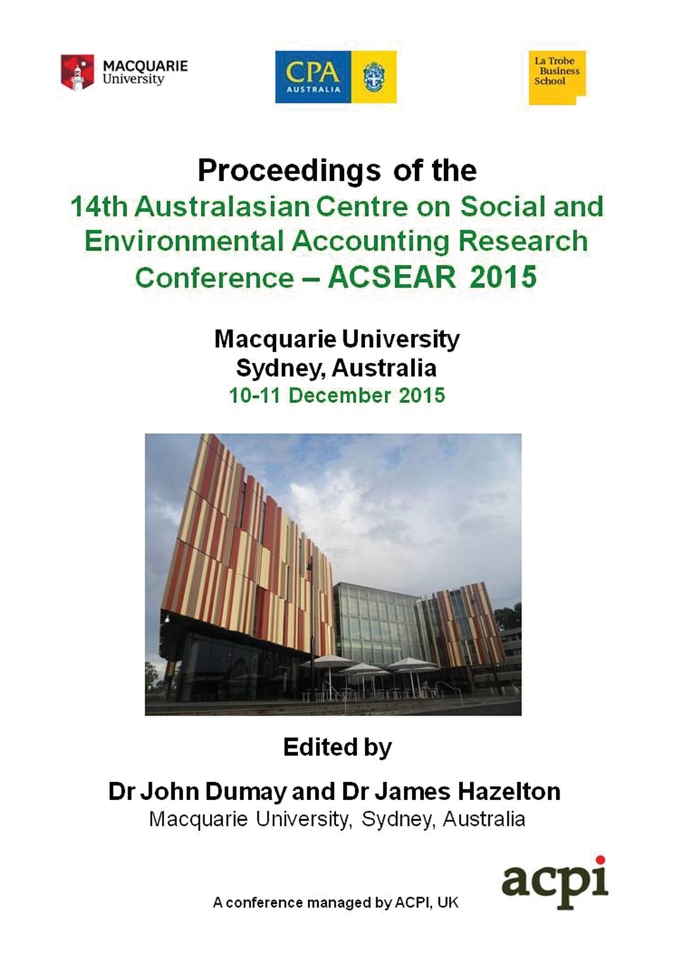

14th Australasian Centre on Social and Environmental Accounting Research Conference