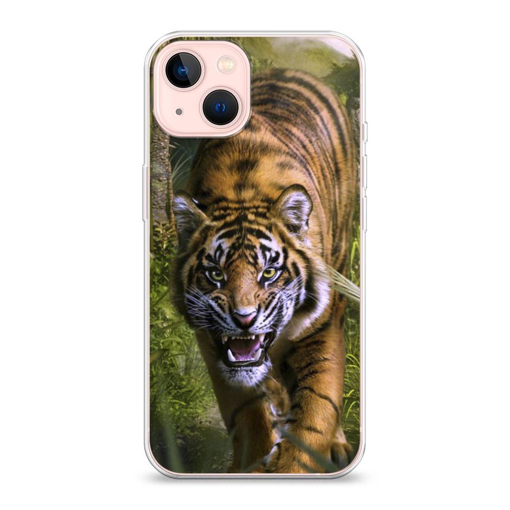 

Чехол для Apple iPhone 13 "Тигр в джунглях 2", Оранжевый;зеленый, 14250-1