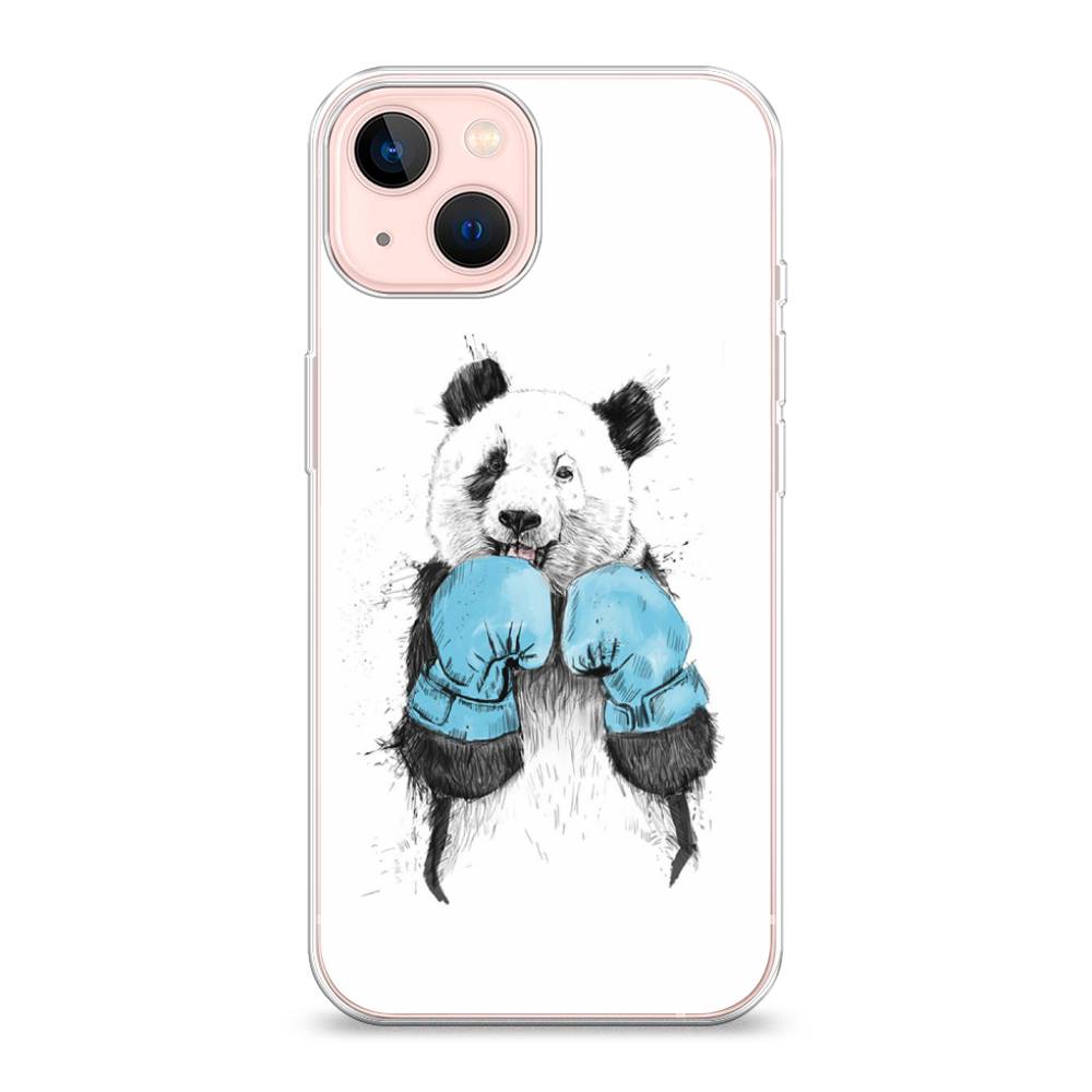 

Чехол для Apple iPhone 13 "Панда боксер", Голубой;белый;серый, 14250-1