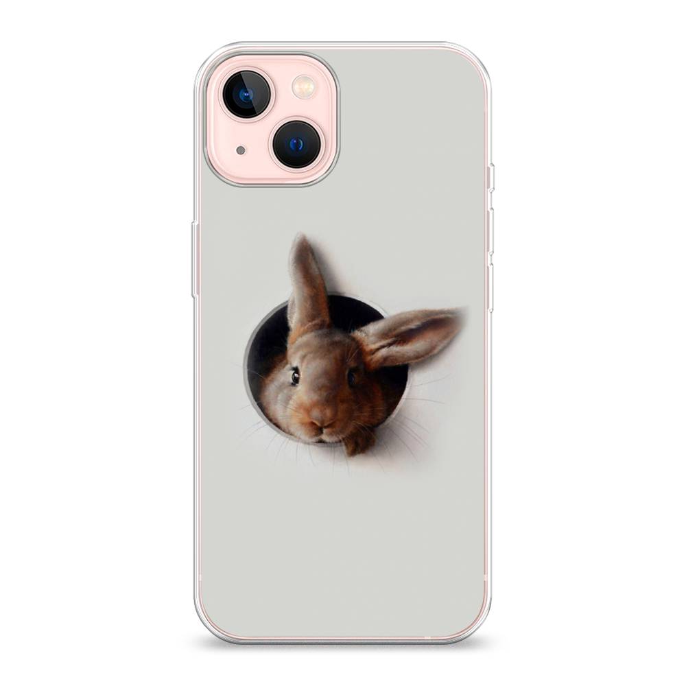 

Чехол на Apple iPhone 13 "Любопытный кролик", Серый;коричневый, 14250-1