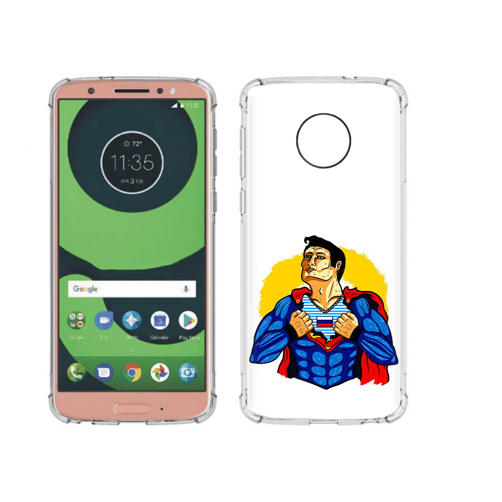 

Чехол MyPads Tocco для Motorola Moto G6 русский супермен (PT99805.376.591), Прозрачный, Tocco