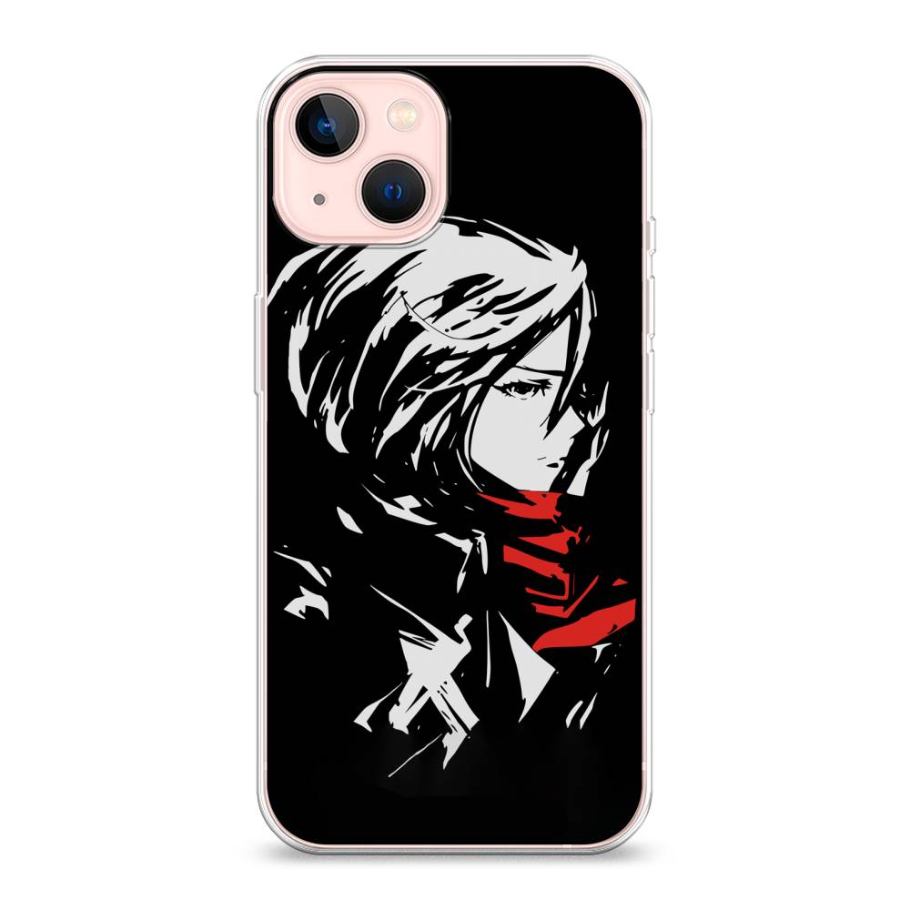 

Чехол для Apple iPhone 13 "Микаса минимализм", Черный;серый;красный, 14250-4