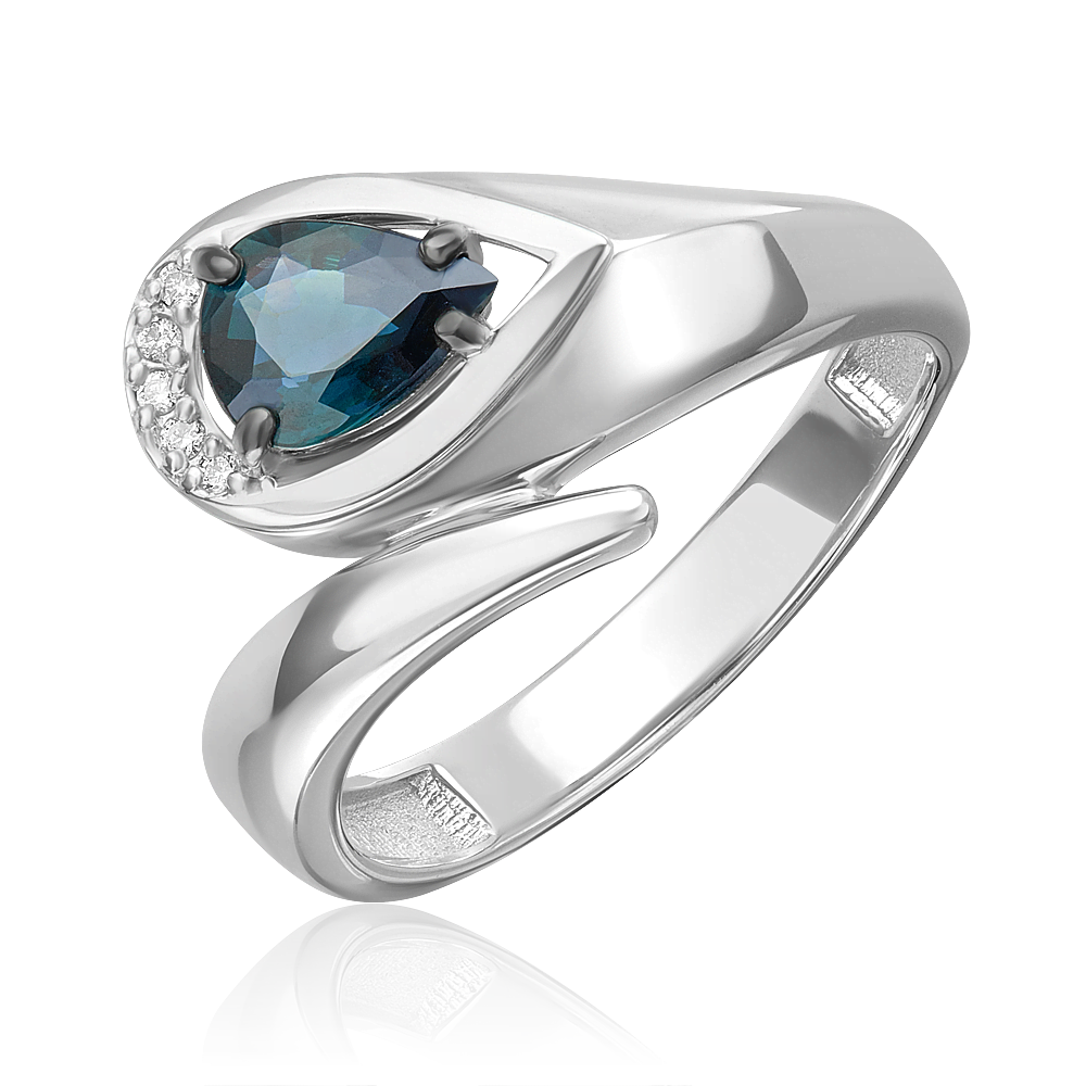 

Кольцо из белого золота р.  PLATINA jewelry 01-5729-00-105-1120, сапфир/бриллиант, 01-5729-00-105-1120