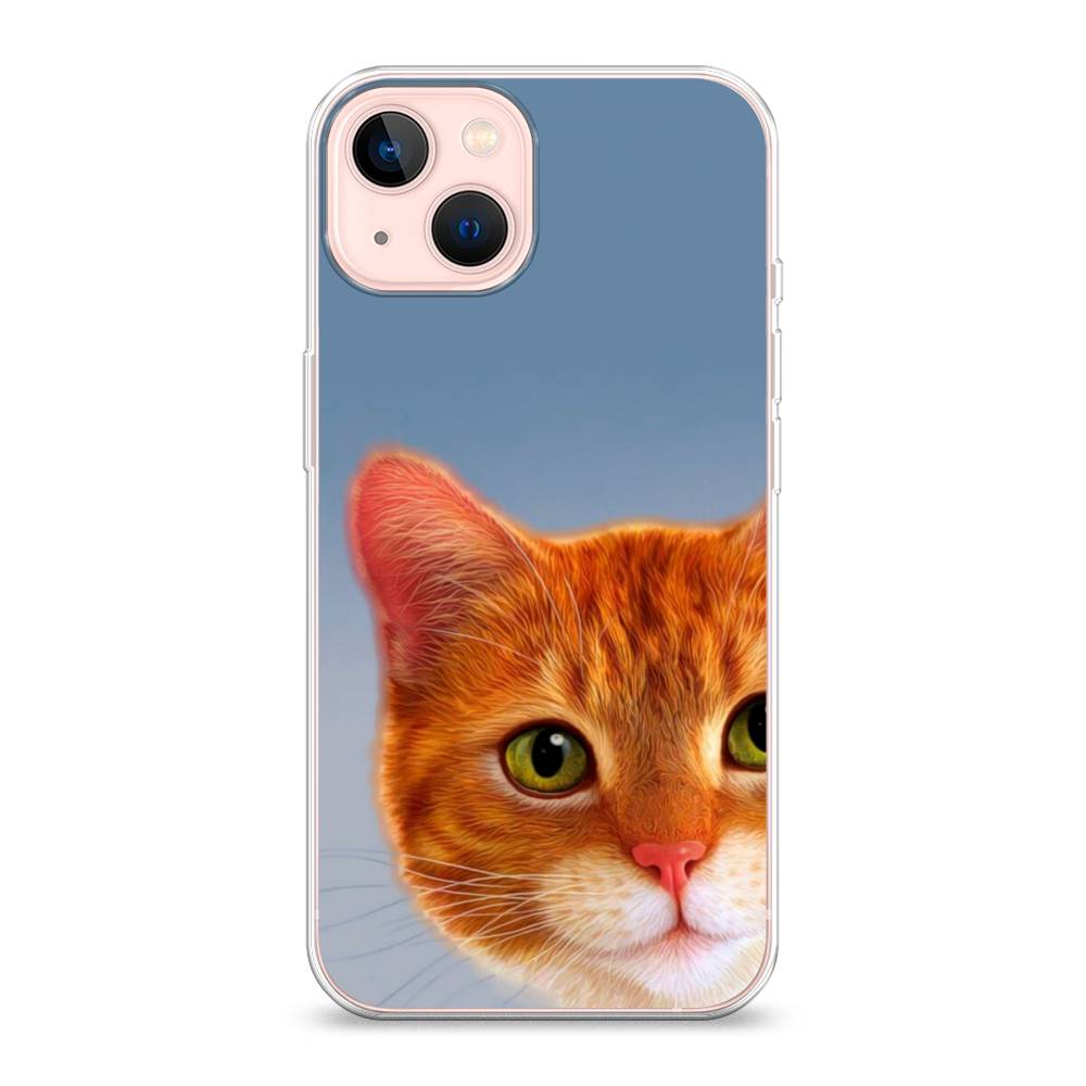 

Чехол на Apple iPhone 13 "Любопытный котик", Коричневый, 14250-1