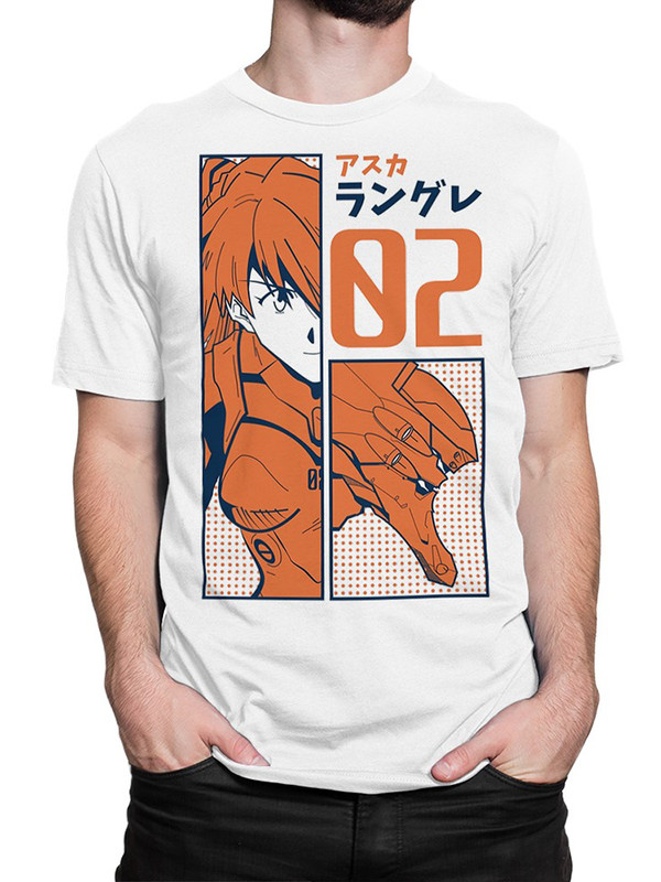 Футболка мужская DreamShirts Studio Евангелион Evangelion Аниме Аска Лэнгли белая XL 1495₽