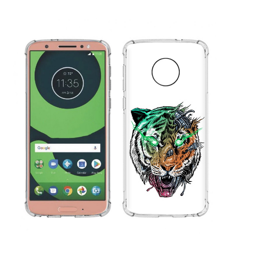 

Чехол MyPads Tocco для Motorola Moto G6 робо-тигр (PT99805.376.584), Прозрачный, Tocco