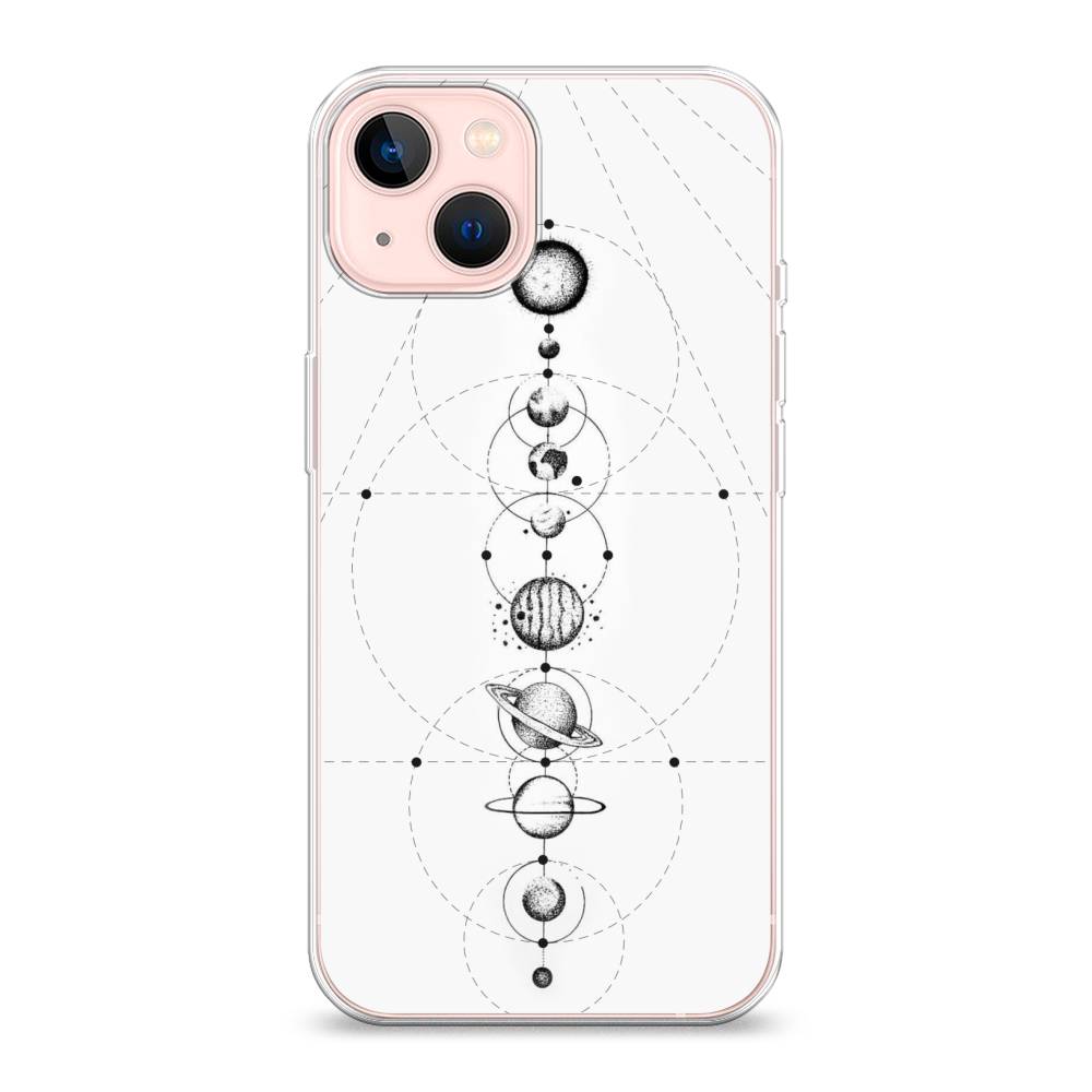 

Чехол на Apple iPhone 13 "Парад планет", Серый, 14250-2