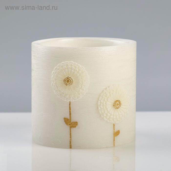 фото Подсвечник / лампион круглый одуванчики, 10 см, белый trend decor candle