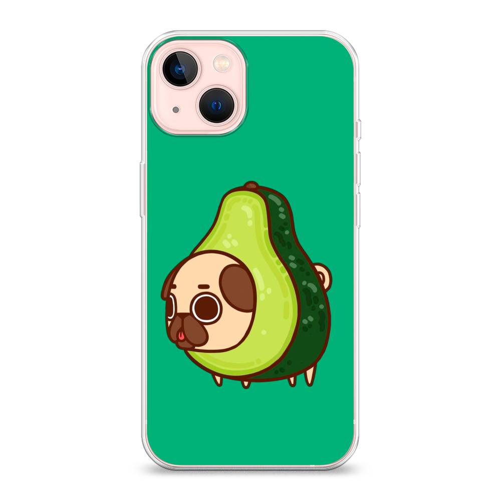 

Чехол на Apple iPhone 13 "Мопс авокадик", Зеленый, 14250-1