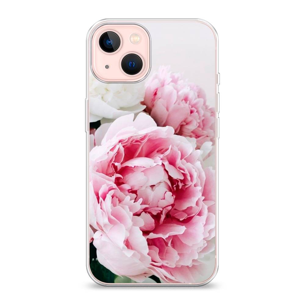 

Чехол на Apple iPhone 13 "Розовые и белые пионы", Розовый;белый, 14250-2