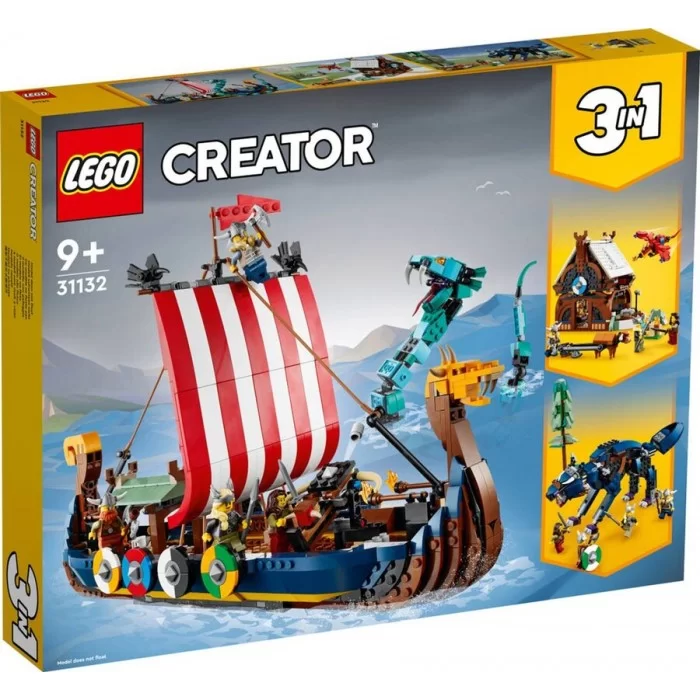 Конструктор LEGO Creator Корабль викингов и Змей Мидгарда, 1192 деталей, 31132