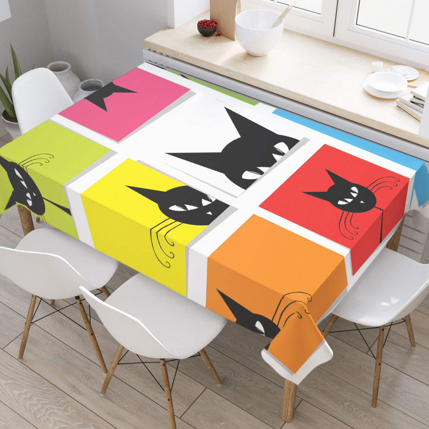 

Скатерть прямоугольная JoyArty "Любопытный кот" из оксфорда, 120x145 см, Любопытный кот