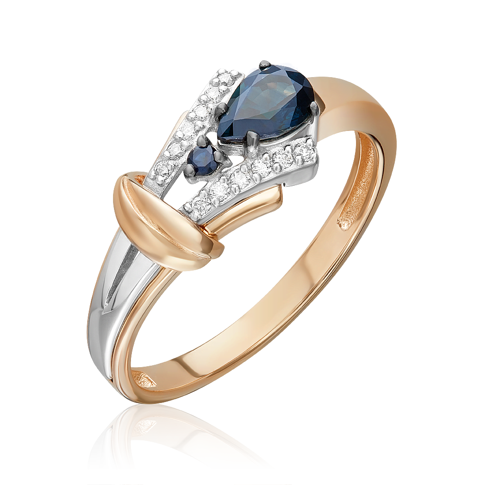 

Кольцо из золота р.  PLATINA jewelry 01-5727-00-105-1111, сапфир/бриллиант, 01-5727-00-105-1111