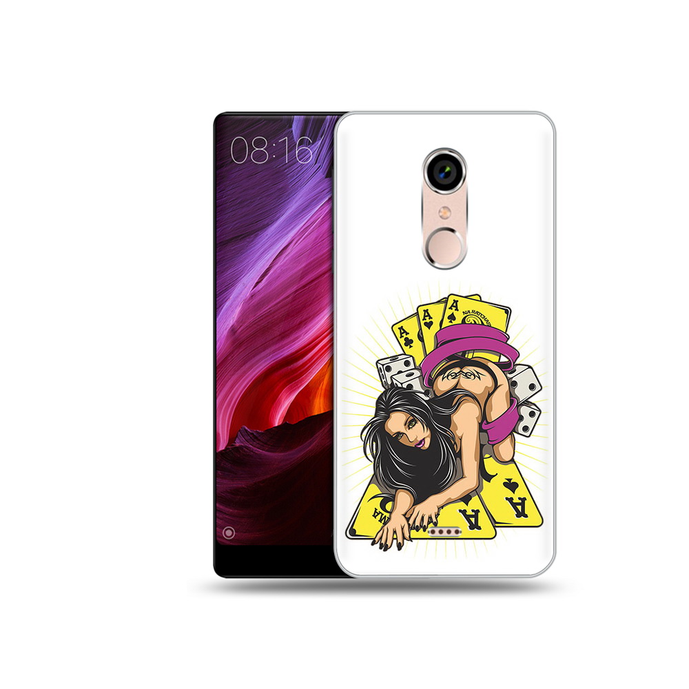 

Чехол MyPads Tocco для BQ 5050 Strike нарисованная девушка с игровыми картами, Прозрачный, Tocco