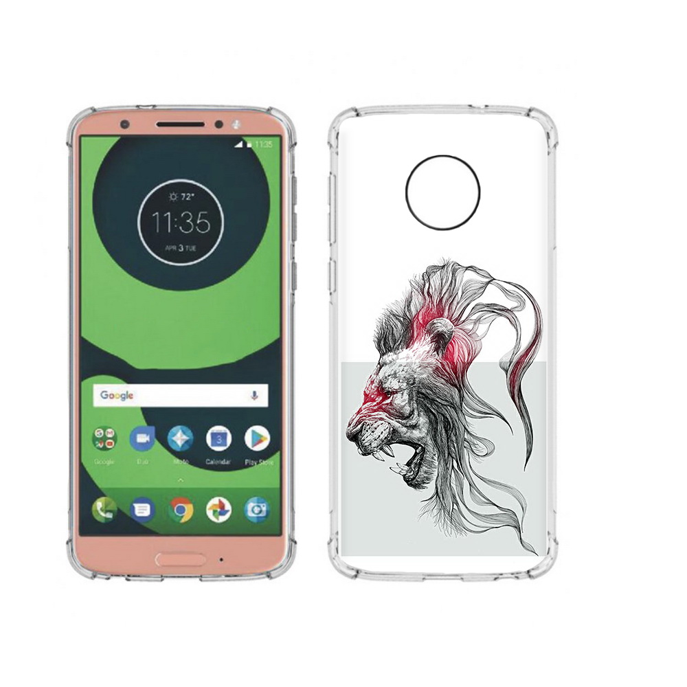 

Чехол MyPads Tocco для Motorola Moto G6 разъяренный лев (PT99805.376.576), Прозрачный, Tocco