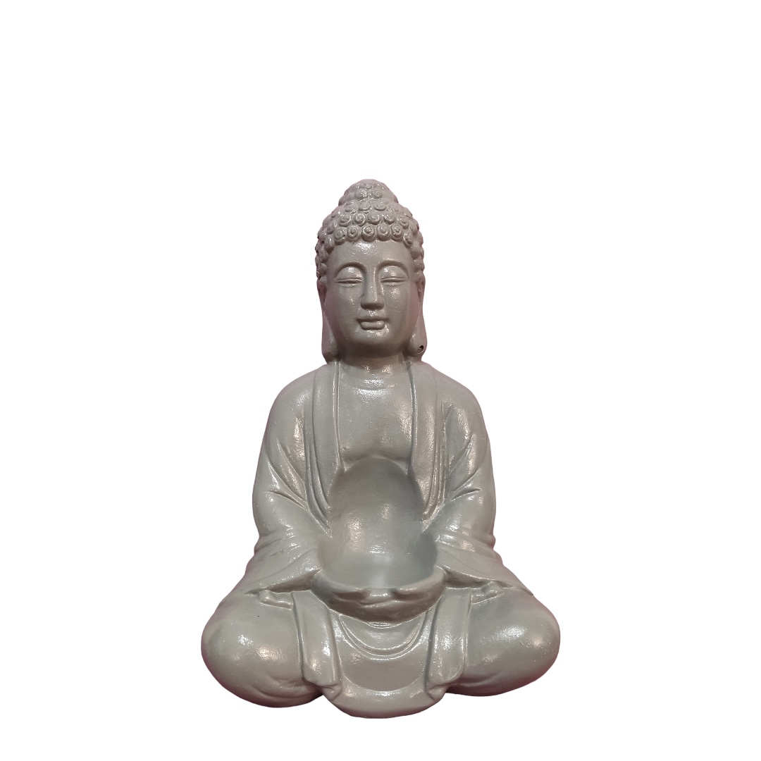 

Фигура гипсовая Будда 39 см серый, Подсвечник