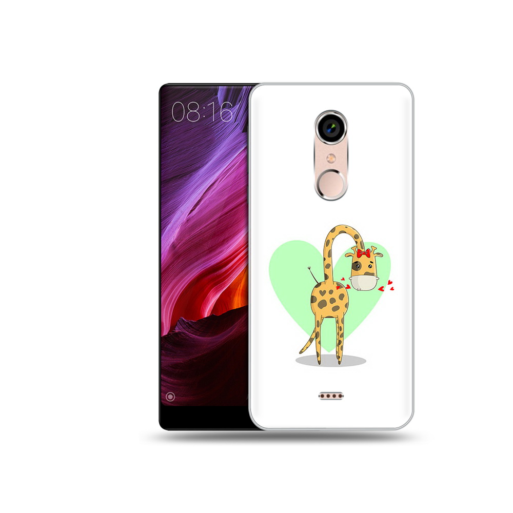 

Чехол MyPads Tocco для BQ 5050 Strike Влюбленный жираф 14 февраля, Прозрачный, Tocco
