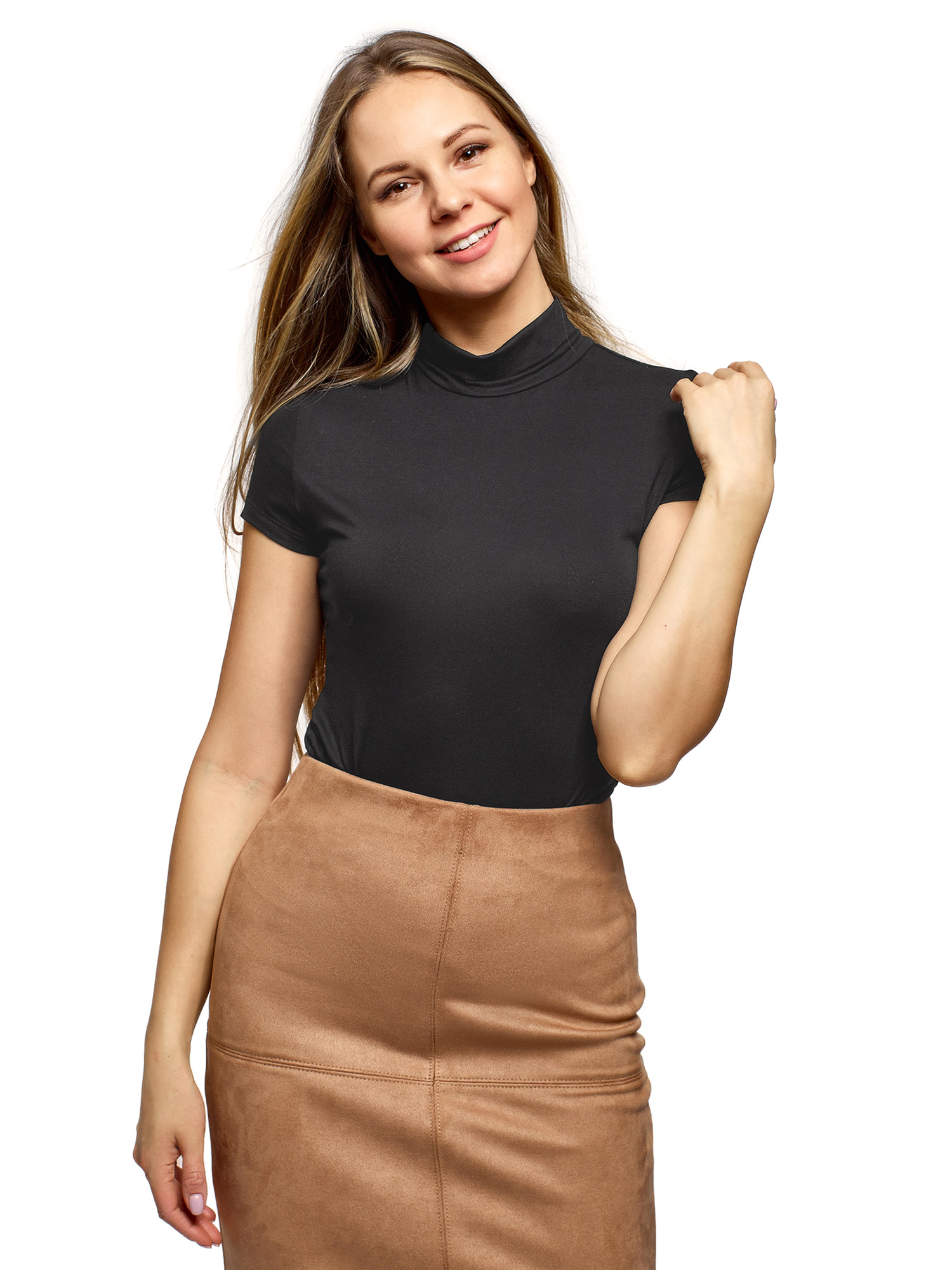 

Водолазка женская oodji 15E11023 черная XS, Черный, 15E11023