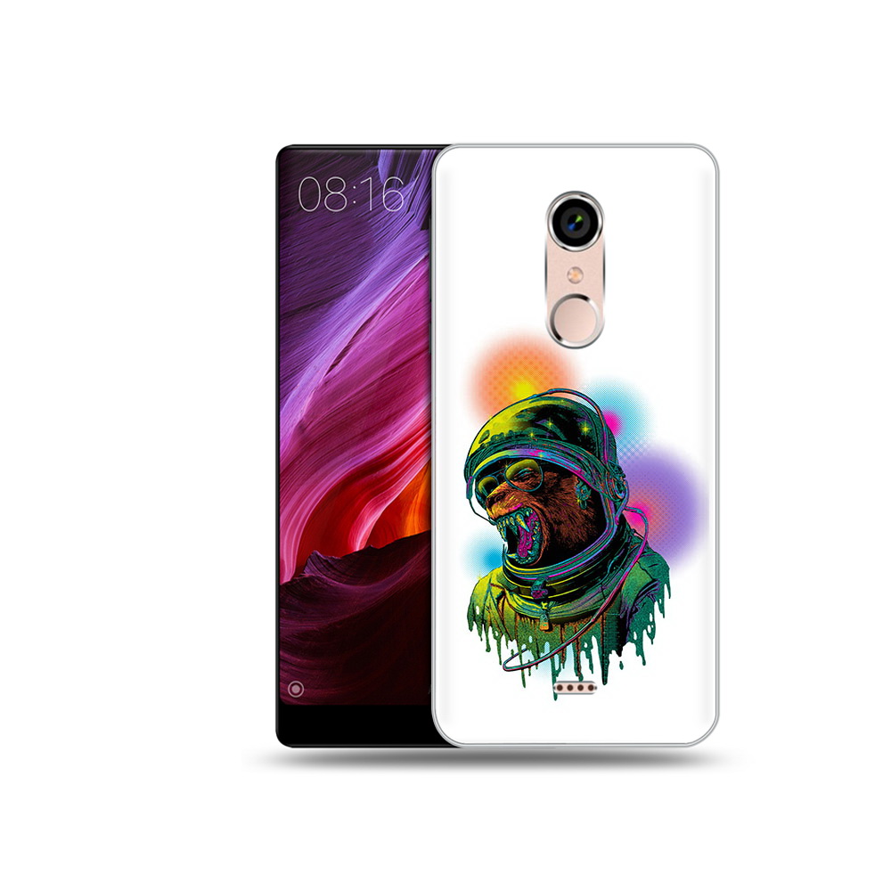 

Чехол MyPads Tocco для BQ 5050 Strike медведь космонавт, Прозрачный, Tocco