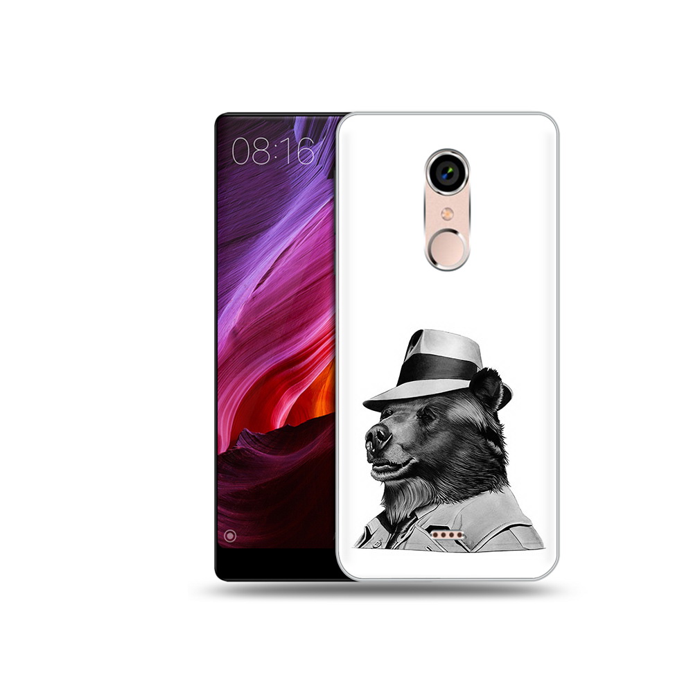 

Чехол MyPads Tocco для BQ 5050 Strike медведь в шляпе, Прозрачный, Tocco