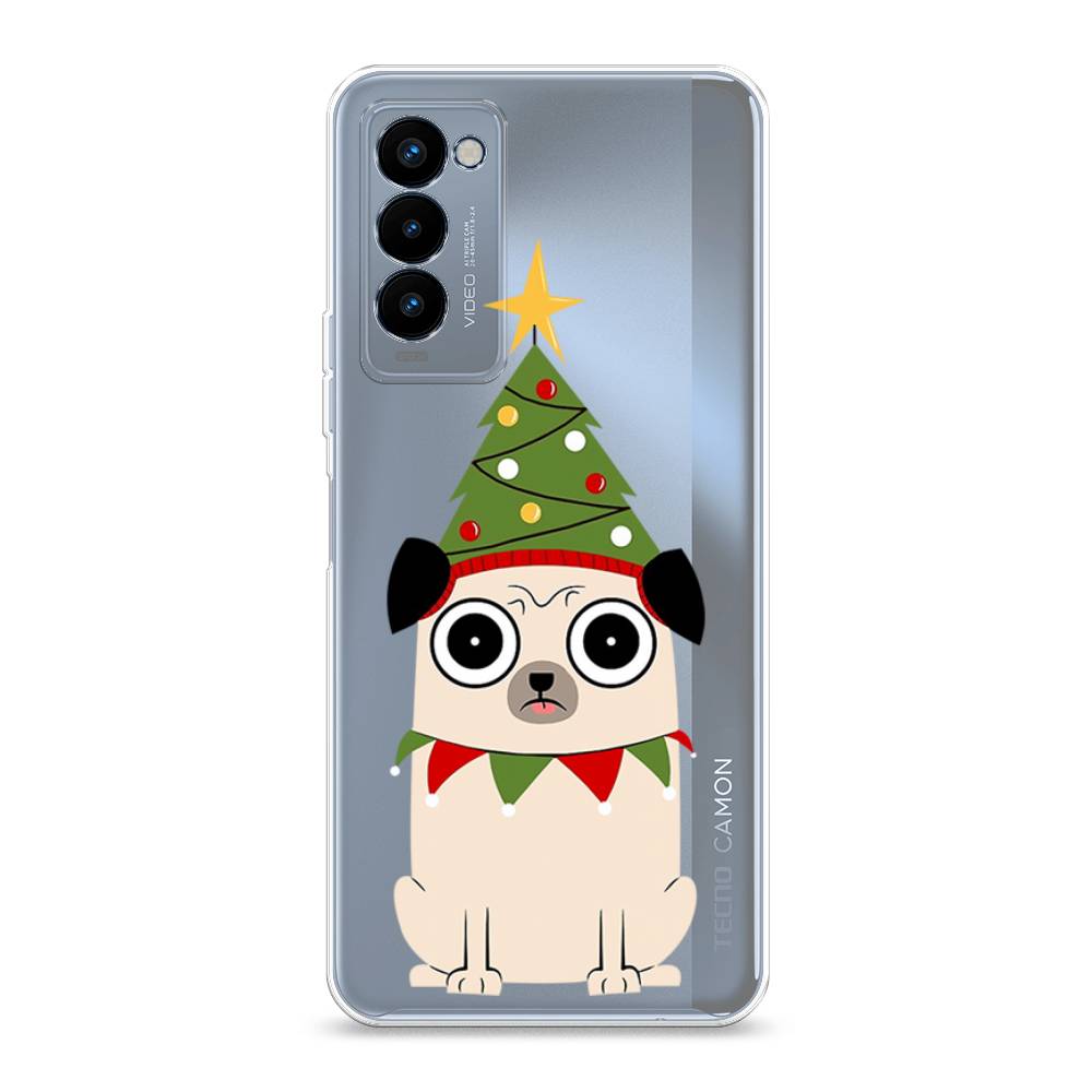 

Чехол на Tecno Camon 18P "Собачка с ёлочкой", Бежевый;красный;зеленый, 300750-1