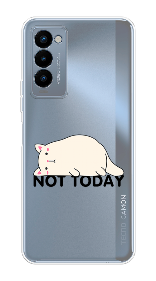 

Чехол на Tecno Camon 18P "Cat not today", Белый;розовый;черный, 300750-1