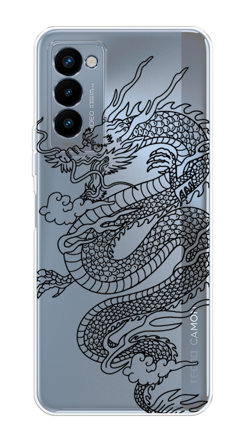 

Чехол на Tecno Camon 18P "Большой китайский дракон", Черный;серый, 300750-1