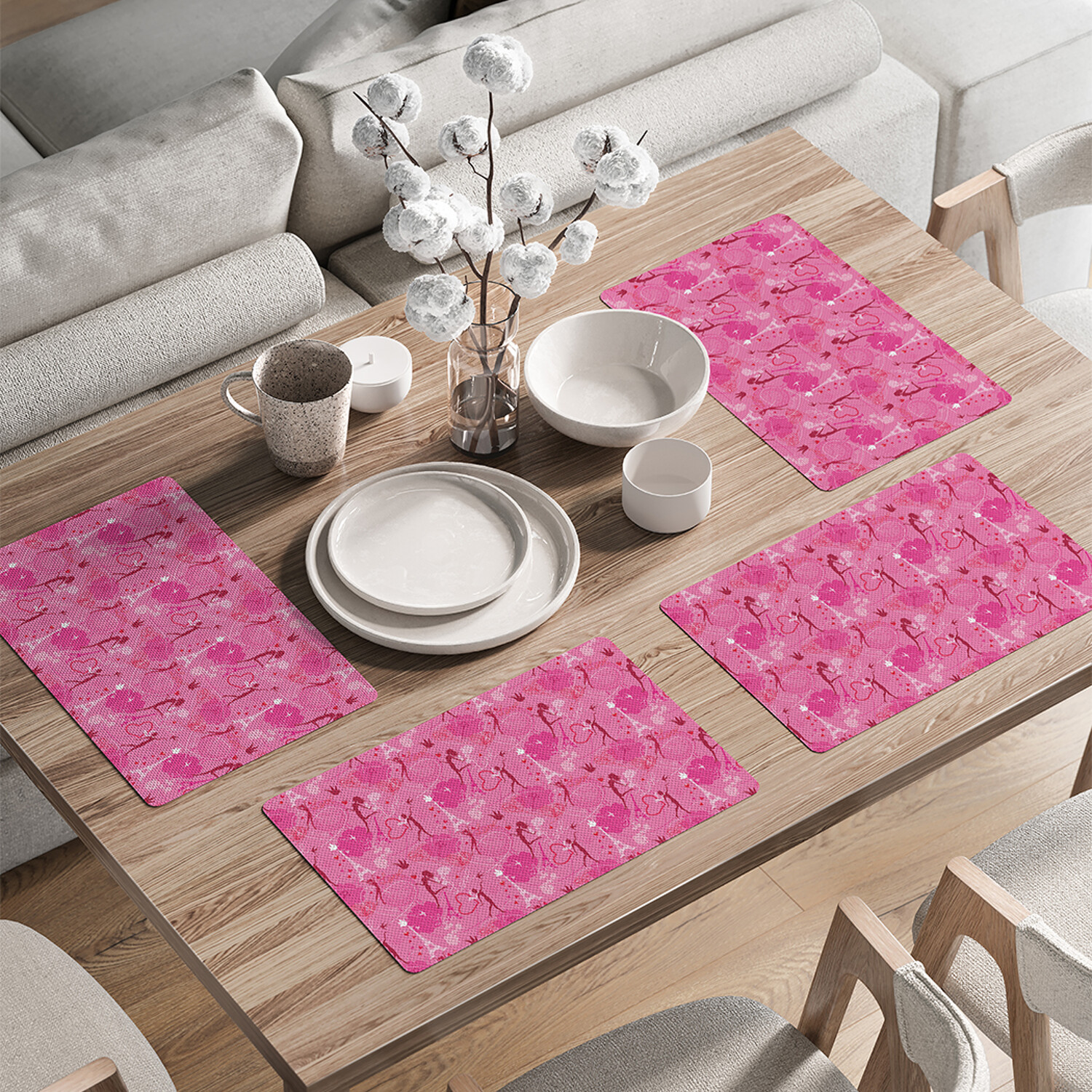 

Комплект тканевых салфеток JoyArty Свадьба в Париже для сервировки стола 46x30 см, 4шт, Розовый, Свадьба в Париже