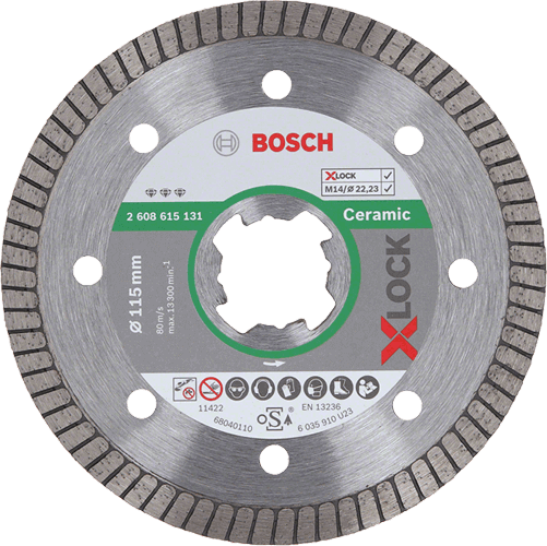 фото Алмазный диск bosch x-lock best for ceramic extraclean turbo 115 x 22,23 x 1,4 x 7мм (2.60