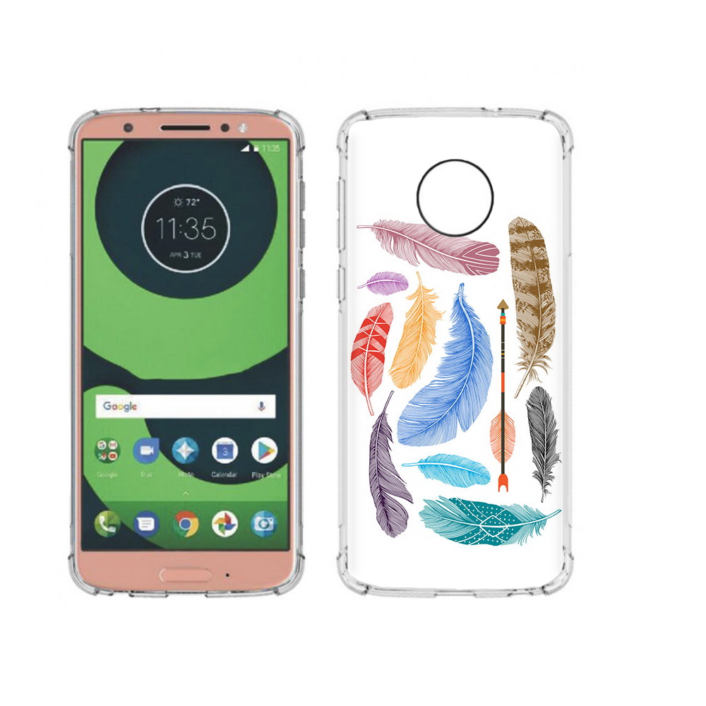 фото Чехол mypads tocco для motorola moto g6 разноцветные перья (pt99805.376.572)