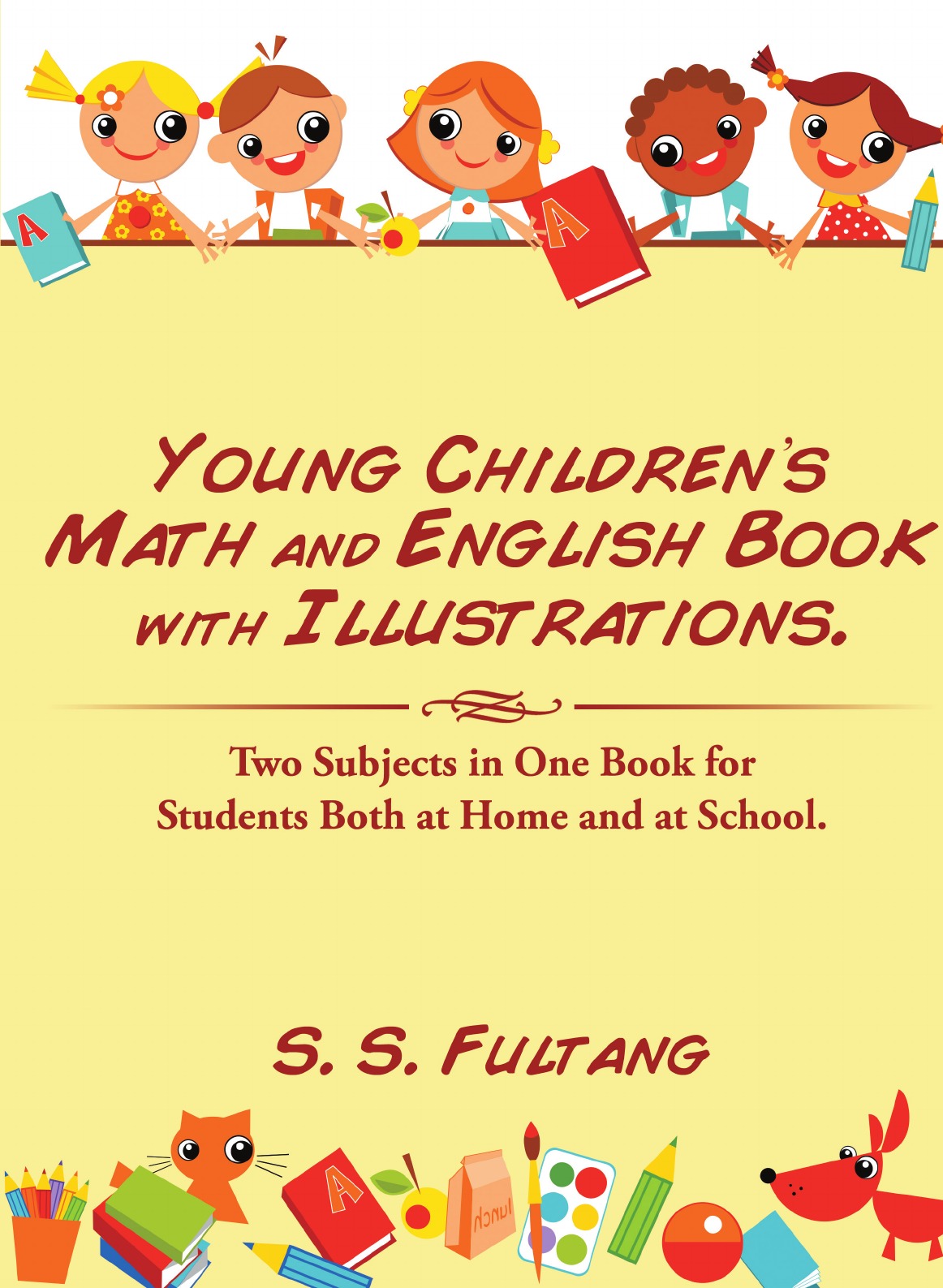 

Young Children's Math and English Book with Illustrations.
