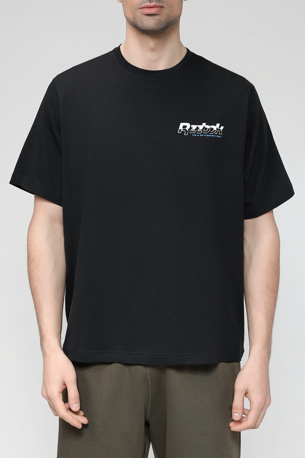 

Футболка мужская Reebok HZ9740 черная XL, Черный, HZ9740