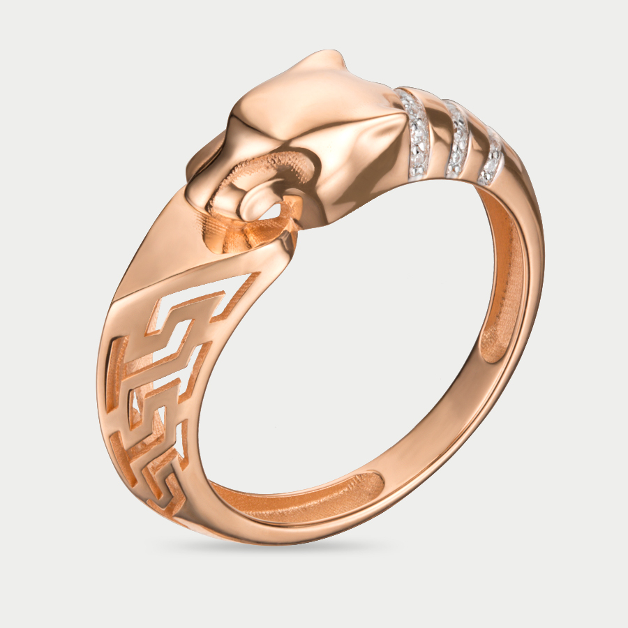 Кольцо из розового золота р. 20 Corona К5108, фианит
