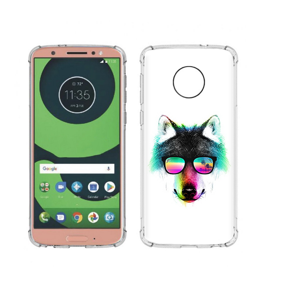 

Чехол MyPads Tocco для Motorola Moto G6 радужный волк (PT99805.376.567), Прозрачный, Tocco