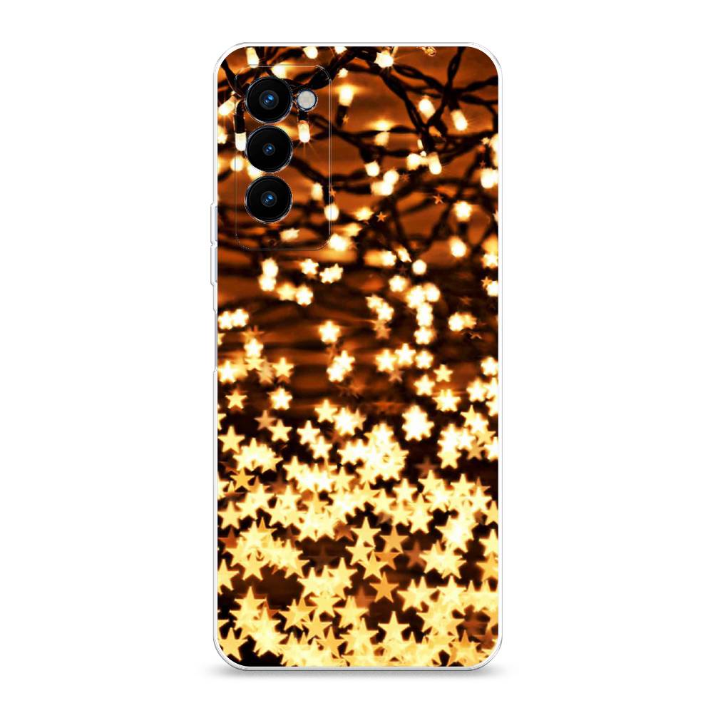 

Чехол на Tecno Camon 18P "Новогодняя гирлянда", Золотистый, 300750-5