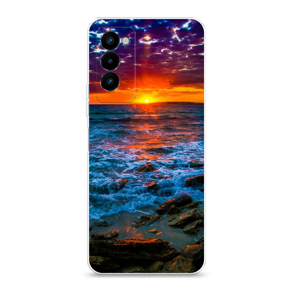 

Чехол на Tecno Camon 18P "Закат 1", Оранжевый;синий, 300750-2