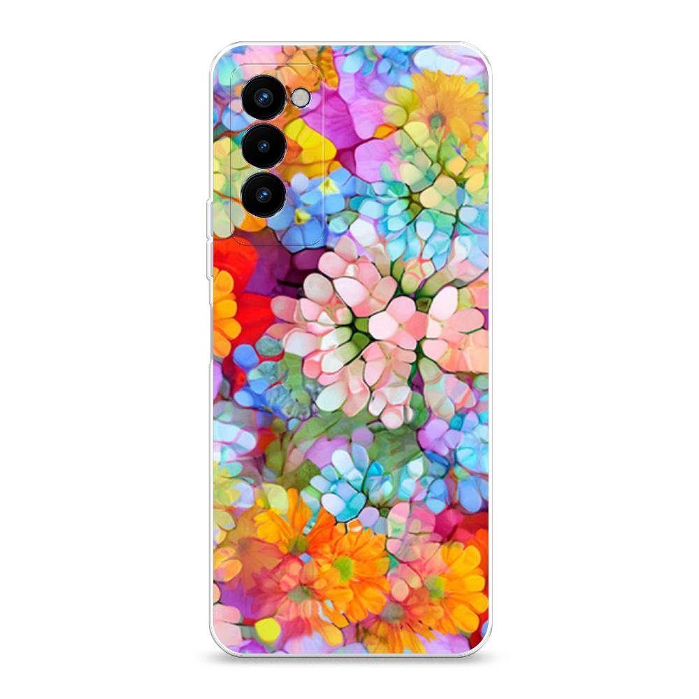 

Чехол на Tecno Camon 18P "Цветы витраж", Оранжевый;розовый;голубой, 300750-3