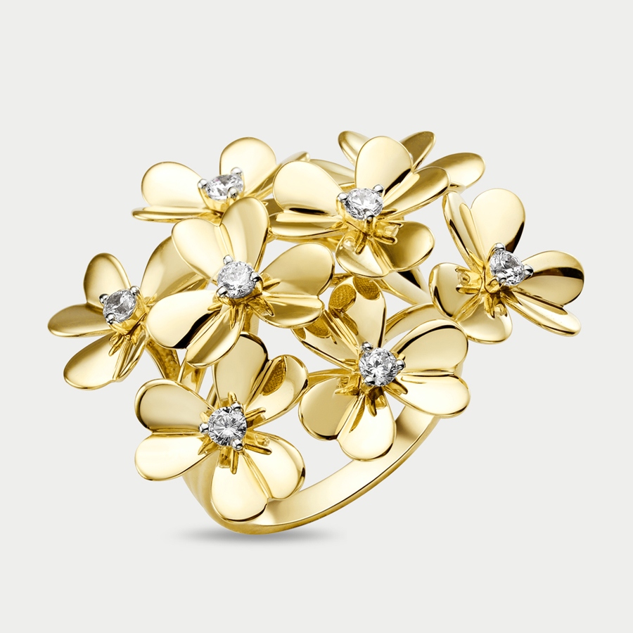 Кольцо из желтого золота р. 19 Династия 010641-4102, фианит