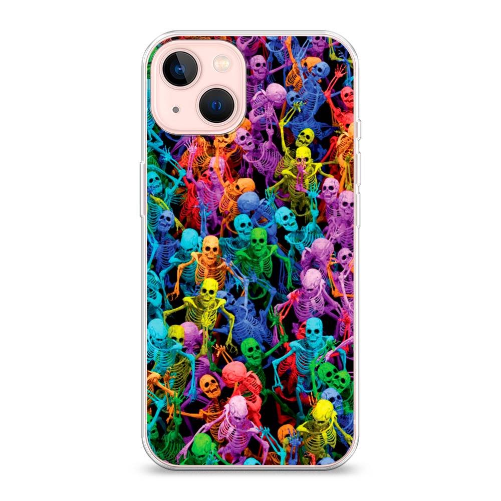 

Чехол на Apple iPhone 13 "Вечеринка скелетов", Фиолетовый;желтый;оранжевый, 14250-6