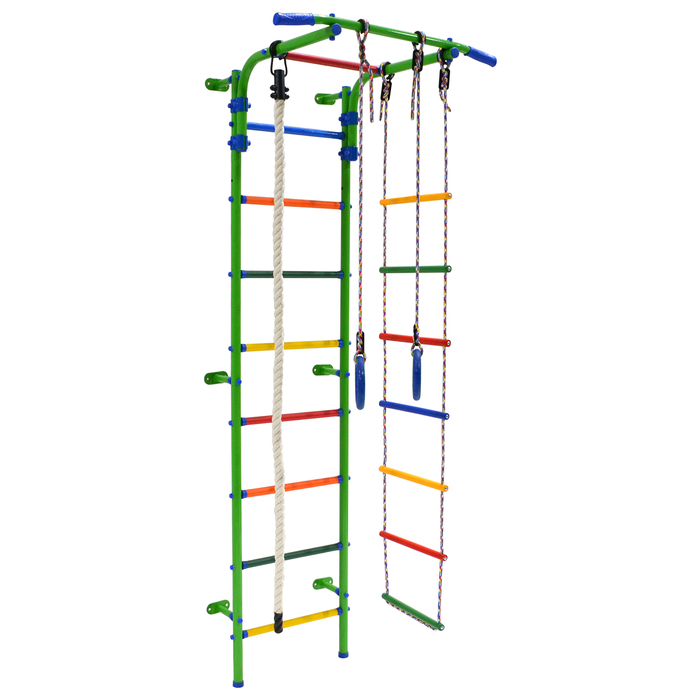 фото Детский спортивный комплекс start 3, 700 × 470 × 2050 мм, цвет салатовый/радуга формула здоровья
