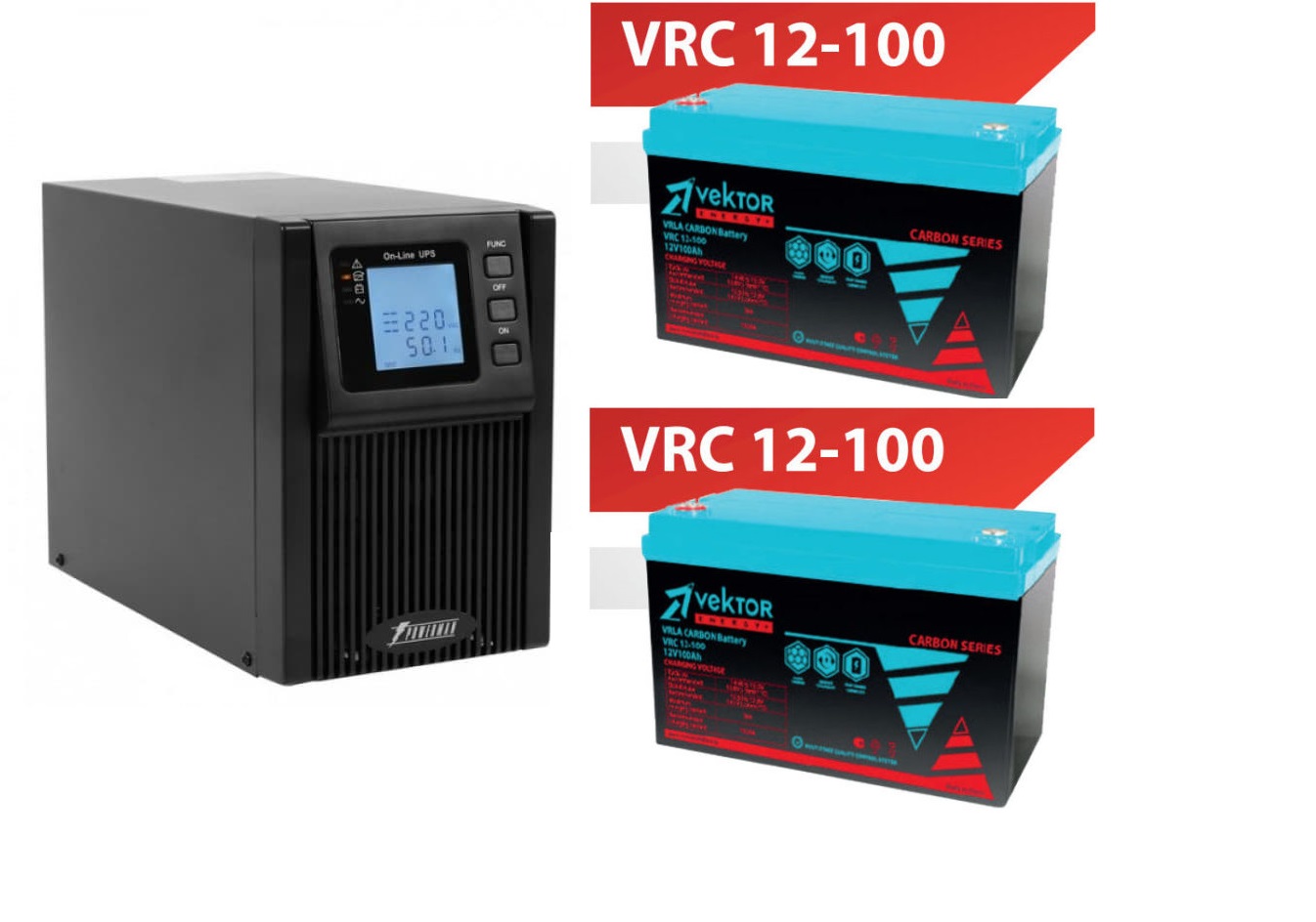 ИБП Powerman 1000 Online Plus + Аккумуляторная батарея Vektor VRC 12100 x2