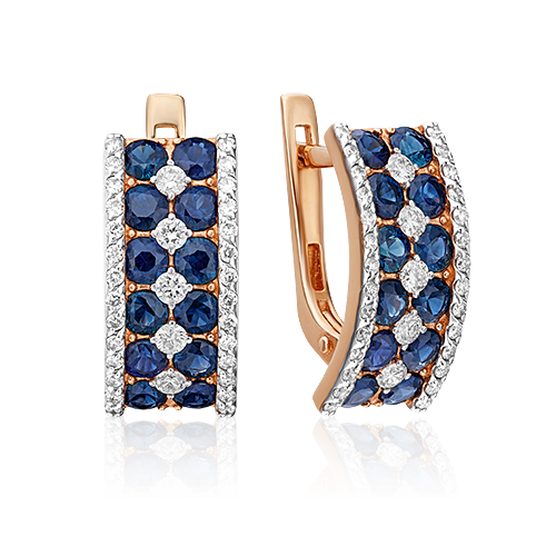 

Серьги из золота PLATINA jewelry 02-0733, сапфир/бриллиант, 02-0733