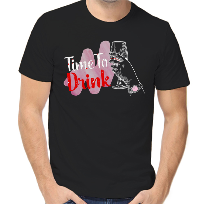 

Футболка мужская черная 56 р-р time to drink, Черный, fm_time_to_drink