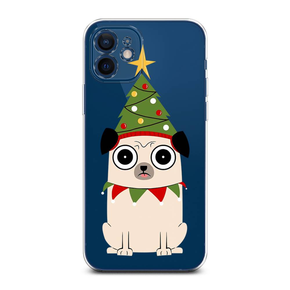 

Чехол для Apple iPhone 12 Mini "Собачка с ёлочкой", Бежевый;красный;зеленый, 12650-1