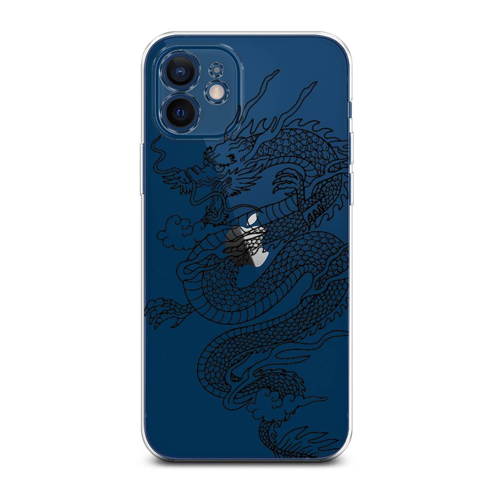 

Чехол на Apple iPhone 12 Mini "Большой китайский дракон", Черный;серый, 12650-1