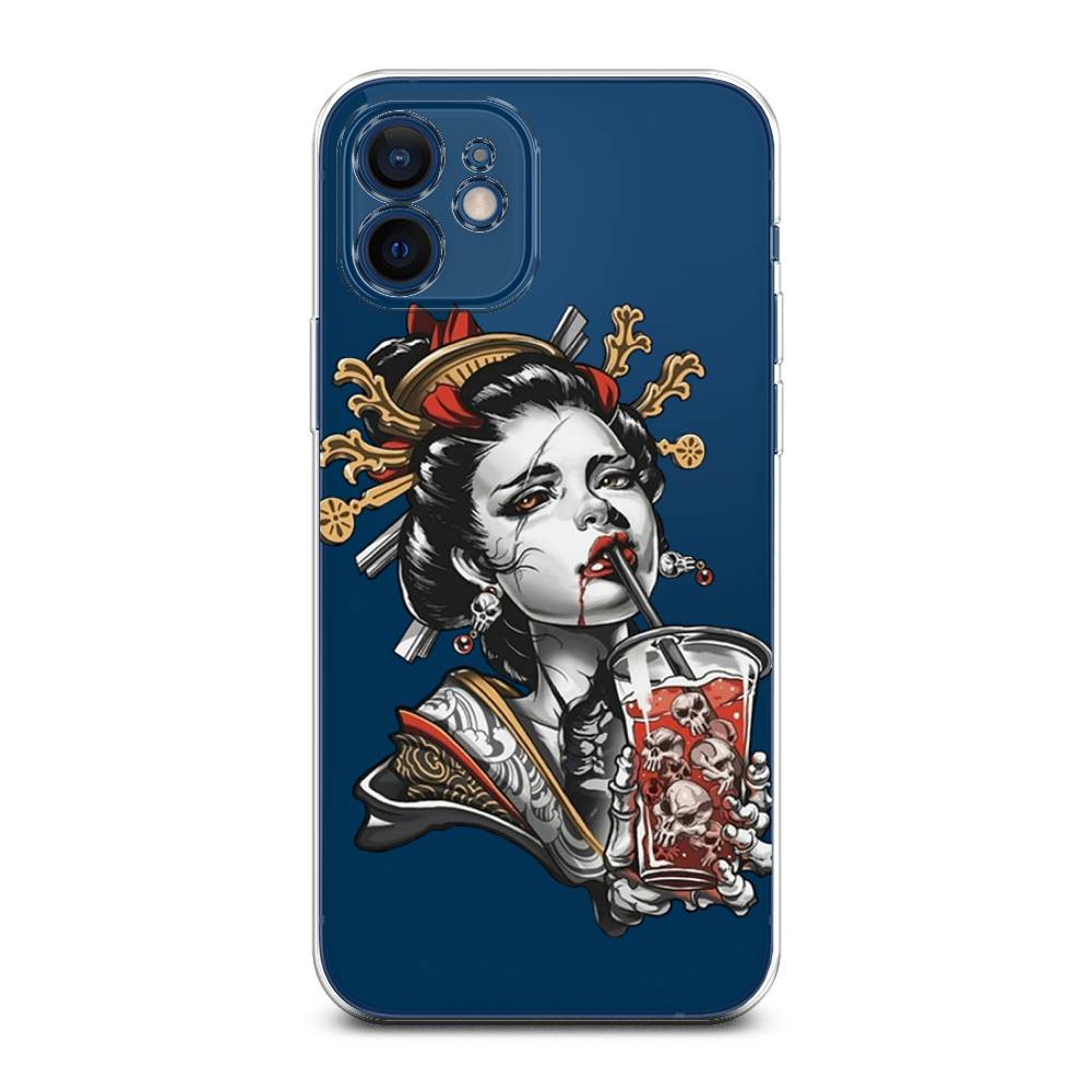 

Чехол для Apple iPhone 12 Mini "Опасная гейша", Красный;черный;серый, 12650-4