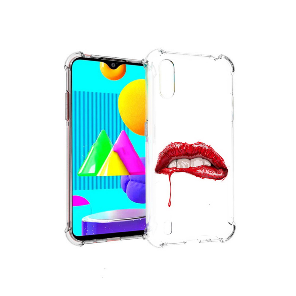 

Чехол MyPads Tocco для Samsung Galaxy M01 яркие красные губы (PT151401.486.706), Прозрачный, Tocco