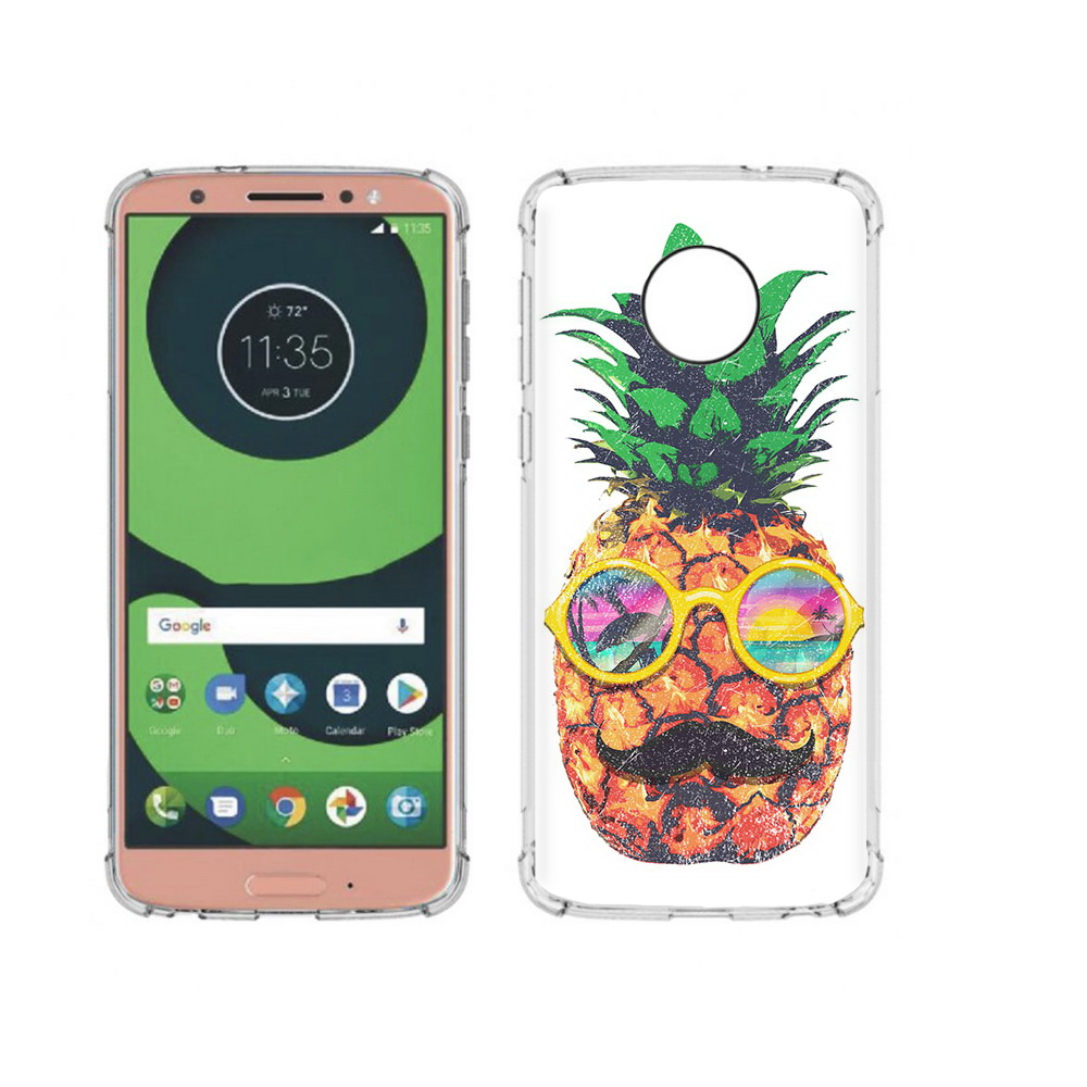 

Чехол MyPads Tocco для Motorola Moto G6 прикольный ананас с лицом (PT99805.376.556), Прозрачный, Tocco