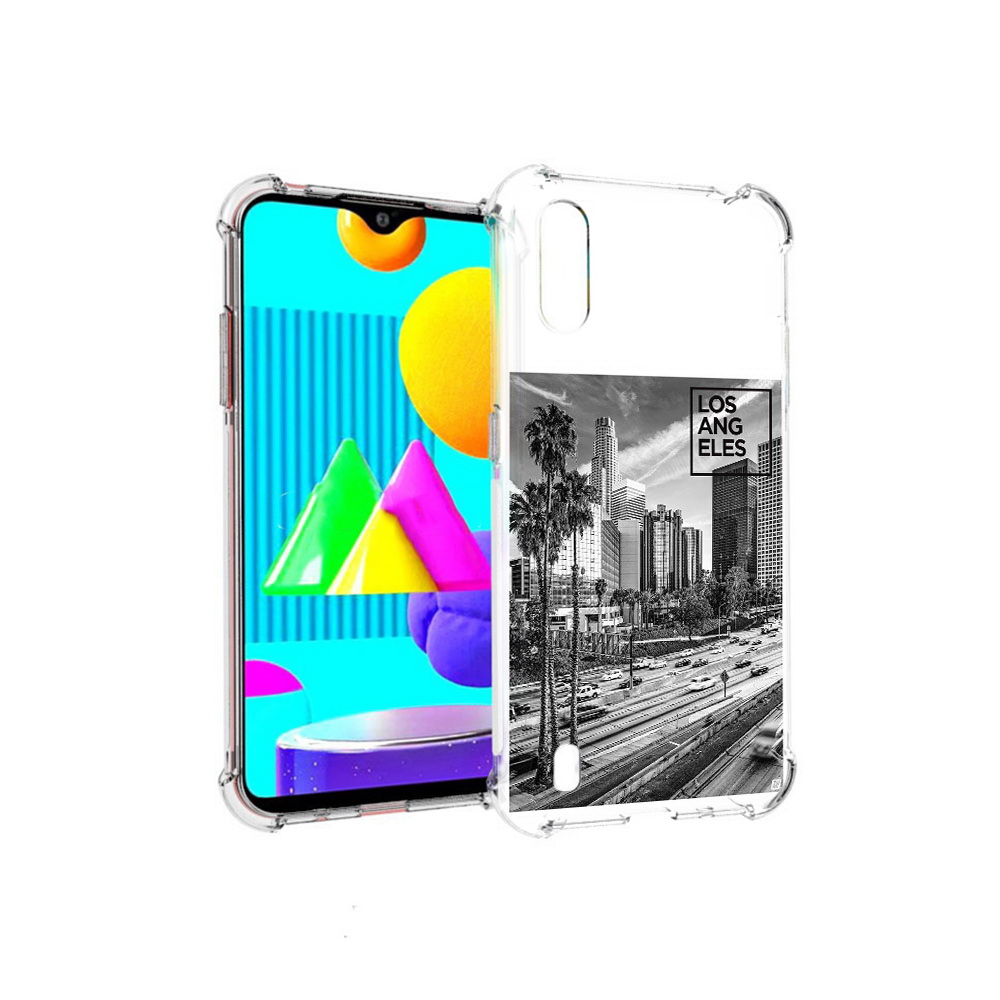 

Чехол MyPads Tocco для Samsung Galaxy M01 черно белый лос анджелес (PT151401.486.685), Прозрачный, Tocco