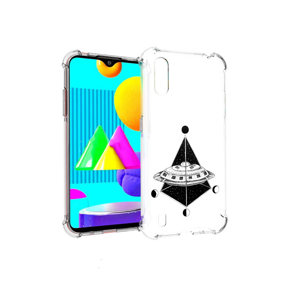 

Чехол MyPads Tocco для Samsung Galaxy M01 черно белая летающая тарелка (PT151401.486.679), Прозрачный, Tocco